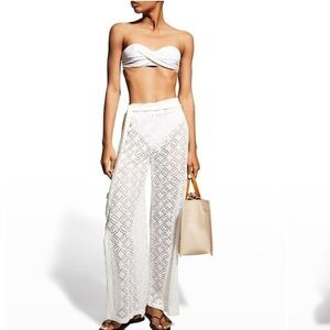 TRINA TURK WHITE CROCHET PANTS